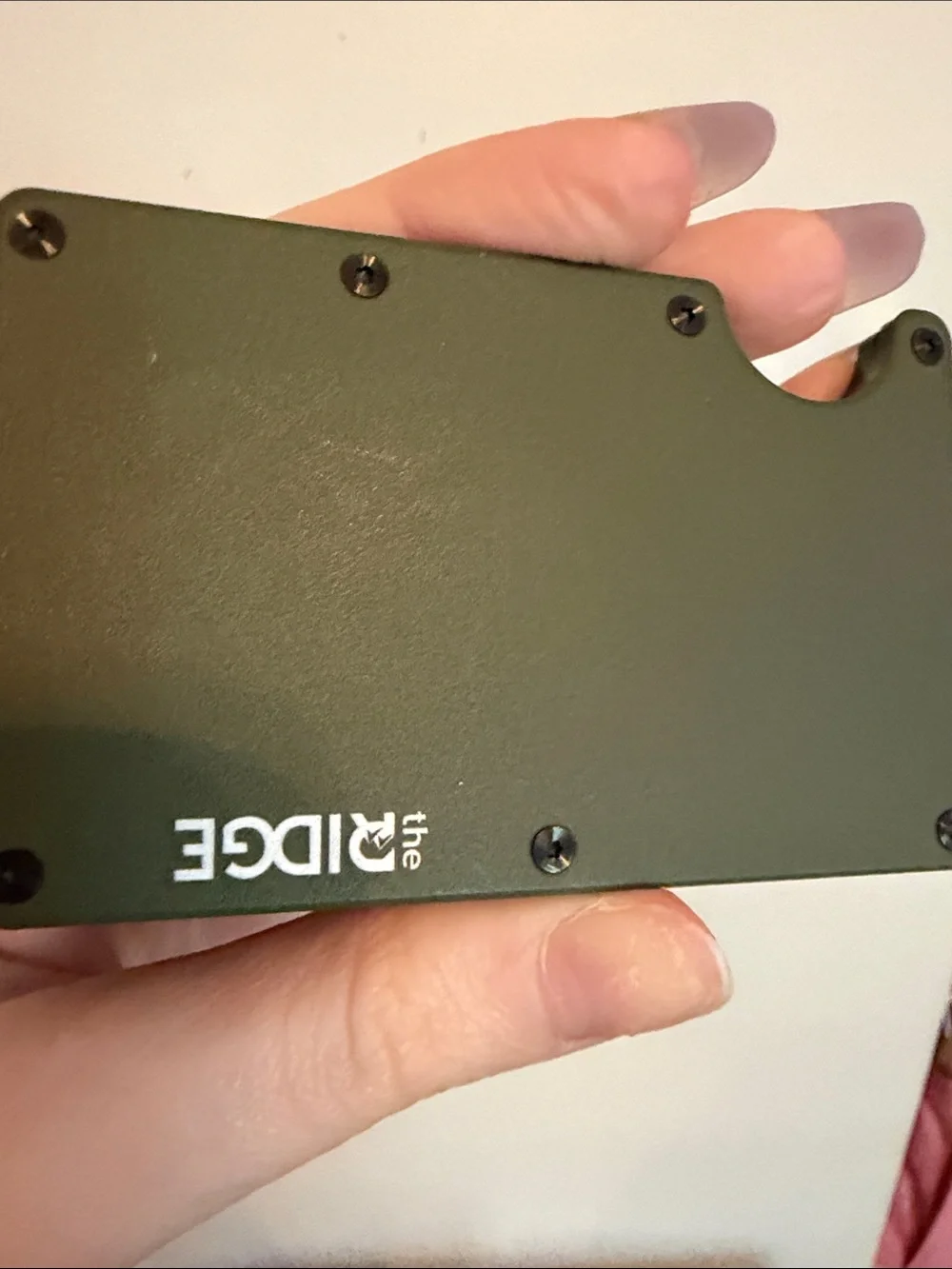The Ridge Wallet Aluminum Matte Olive with Money Clip